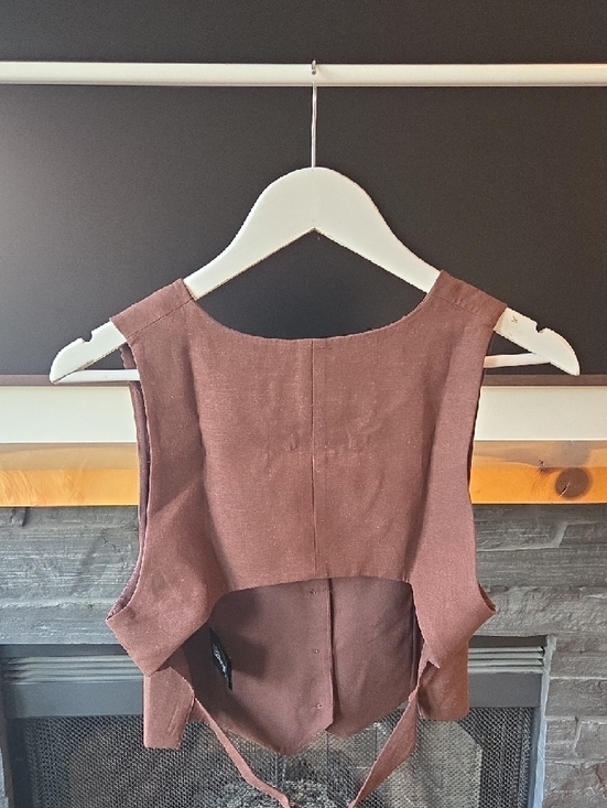 Brown Button Vest - Picture 5 of 6